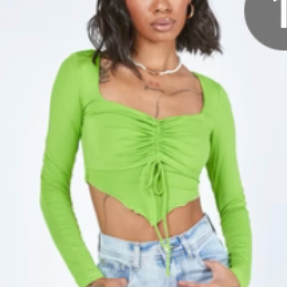 Princess Polly Kenzie Long Sleeve Top Green